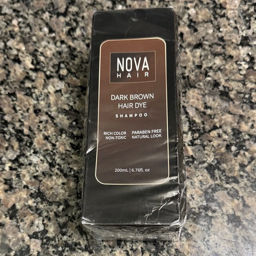 Nova Hair Dark Brown Hair Dye Shampoo NWT